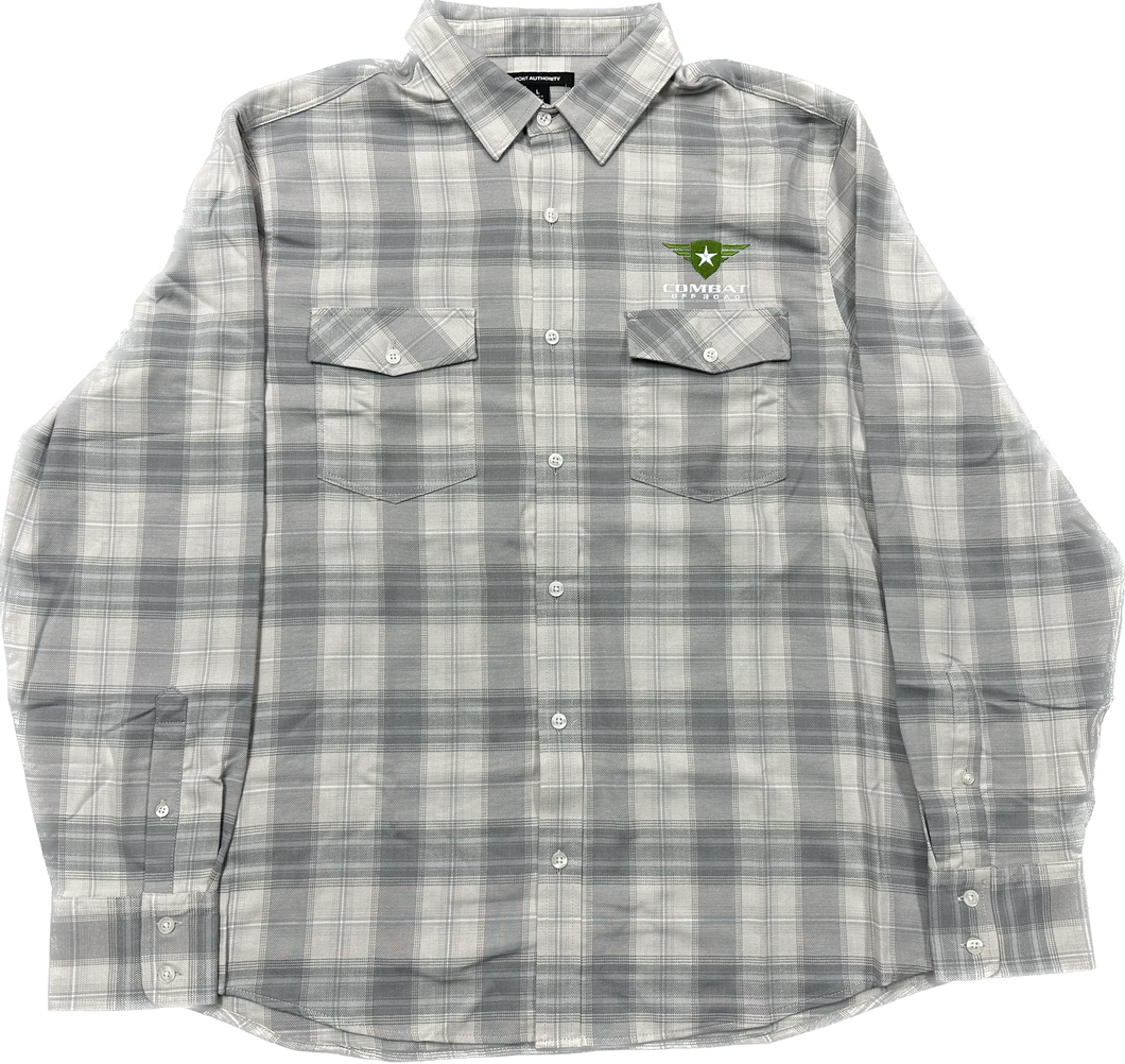 Combat Plaid Shirt - Gray/White - Men's