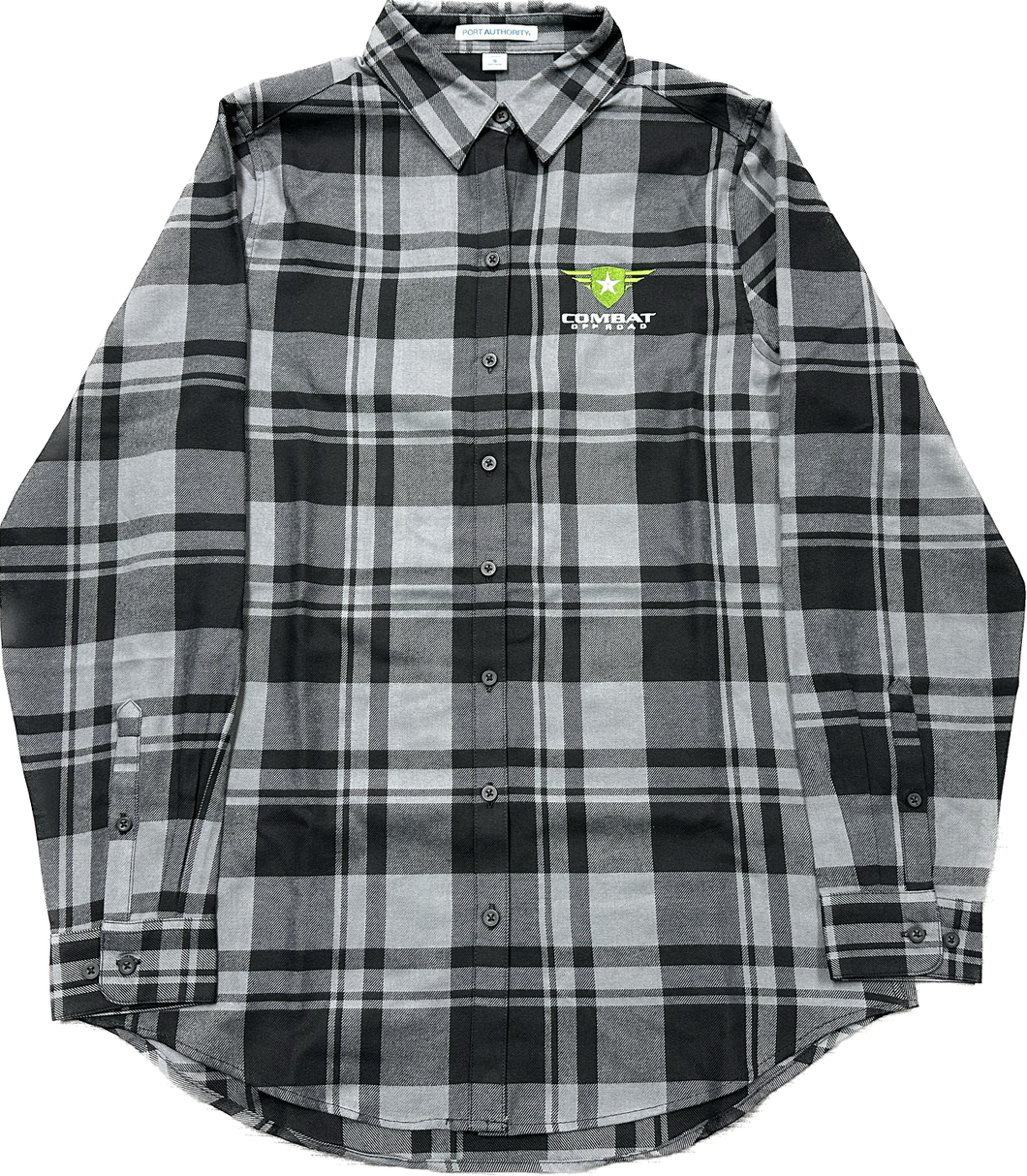 Combat Plaid Shirt - Gray/Black - Women's