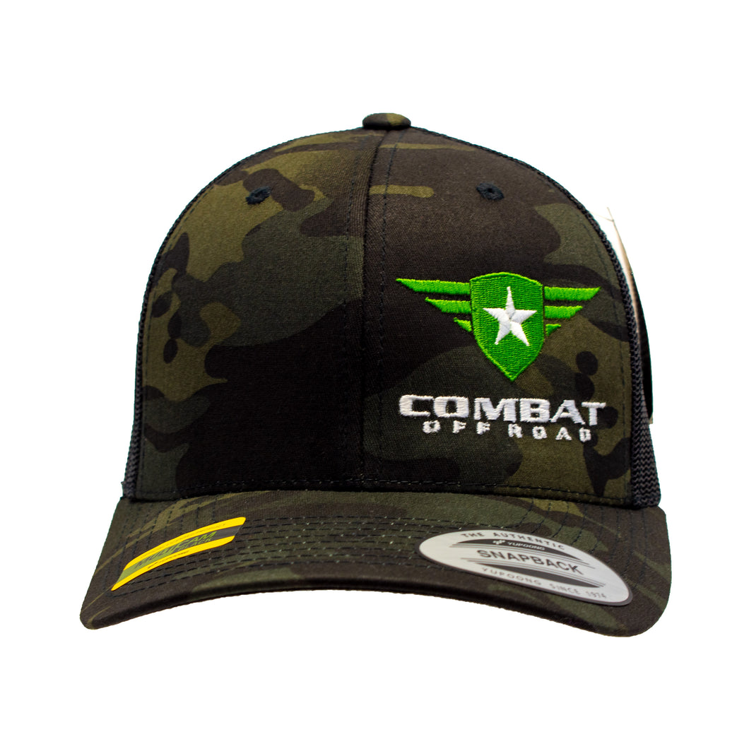 Combat Hat - Black Camo Trucker-Style Snapback