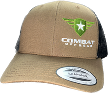 Load image into Gallery viewer, Combat Hat - Brown Trucker-Style Snapback