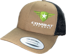 Load image into Gallery viewer, Combat Hat - Brown Trucker-Style Snapback