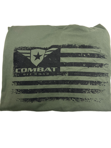 Combat Off Road T-Shirt - OD Green - Flag