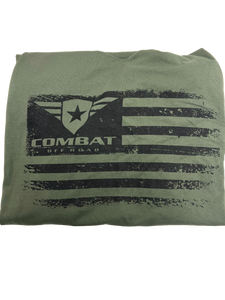 Combat Off Road T-Shirt - OD Green - Flag